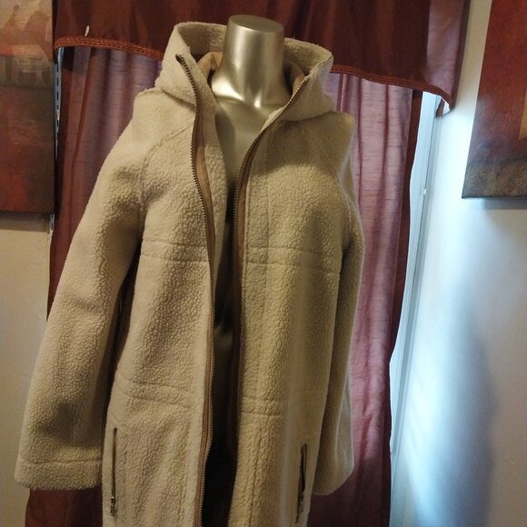 Reversible Sheepskin Heavy Hooded Winter Coat - Picture 8 of 16